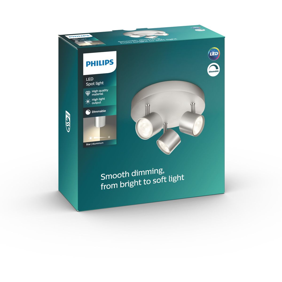 Philips - Plate a stella/Alluminio a spirale 3x4.5W Selv