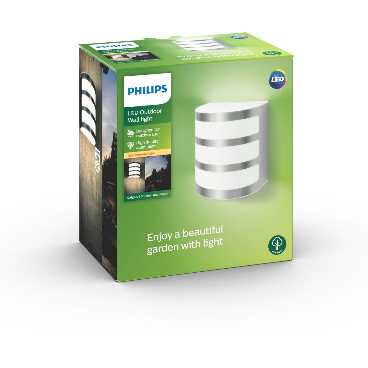 Philips - Calgary Wall Lantern INOX 1x3W 230V
