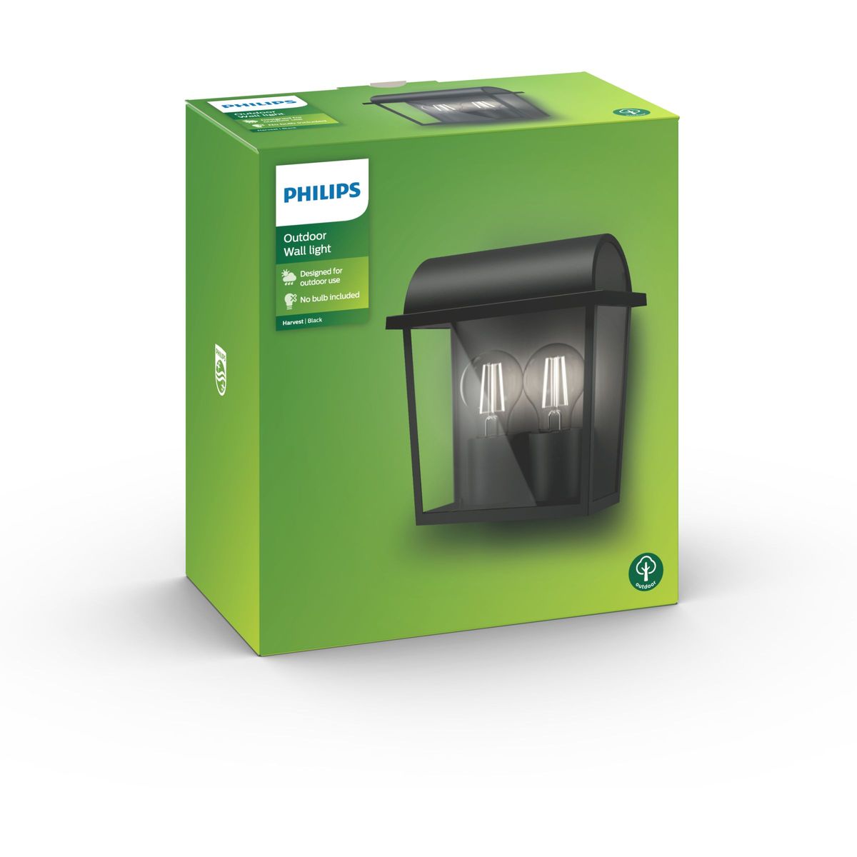 Philips - Harvest Wall Lantern Black 2x42W 230V