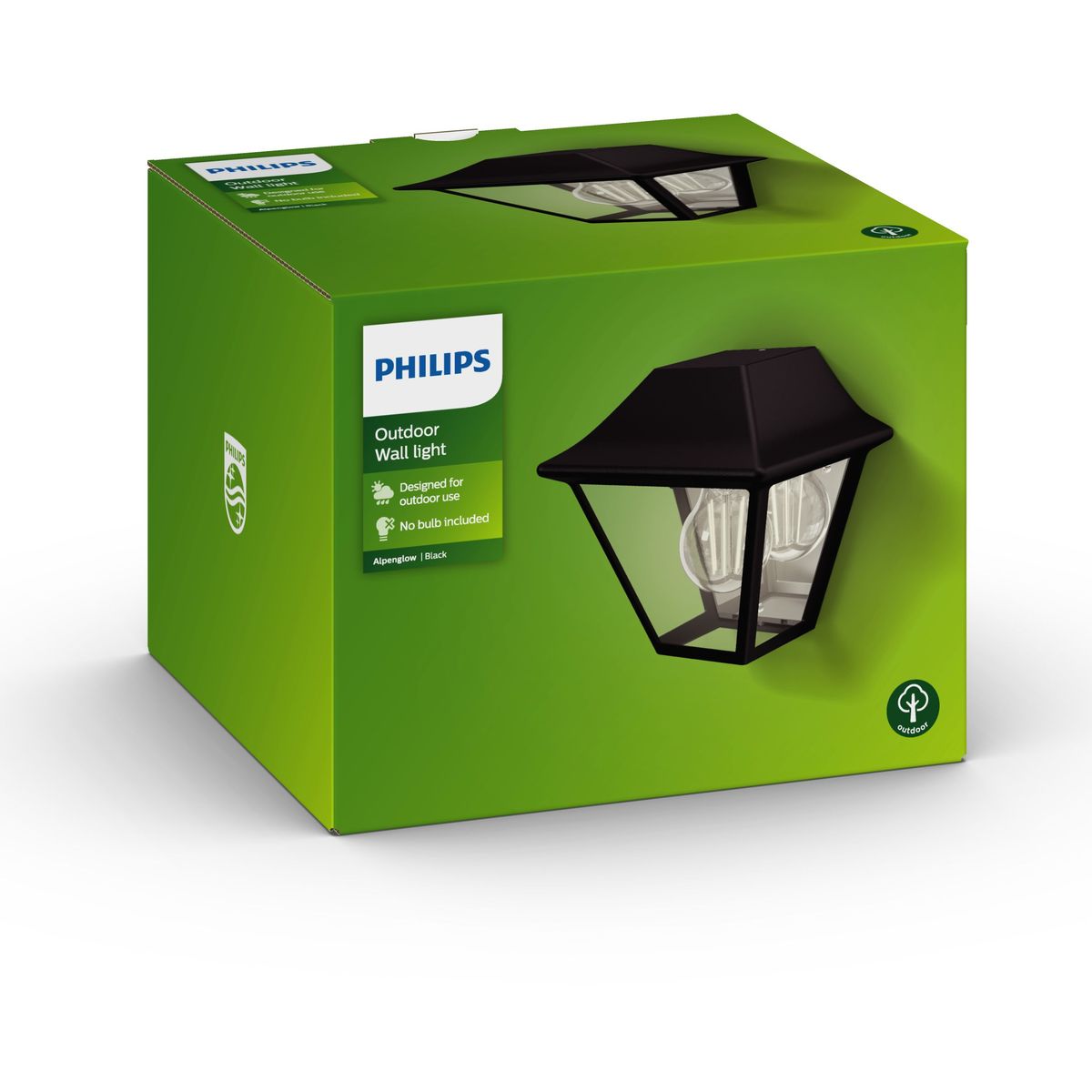 Philips - Lanterna del muro di Alpenglow Black 1x42W 230V