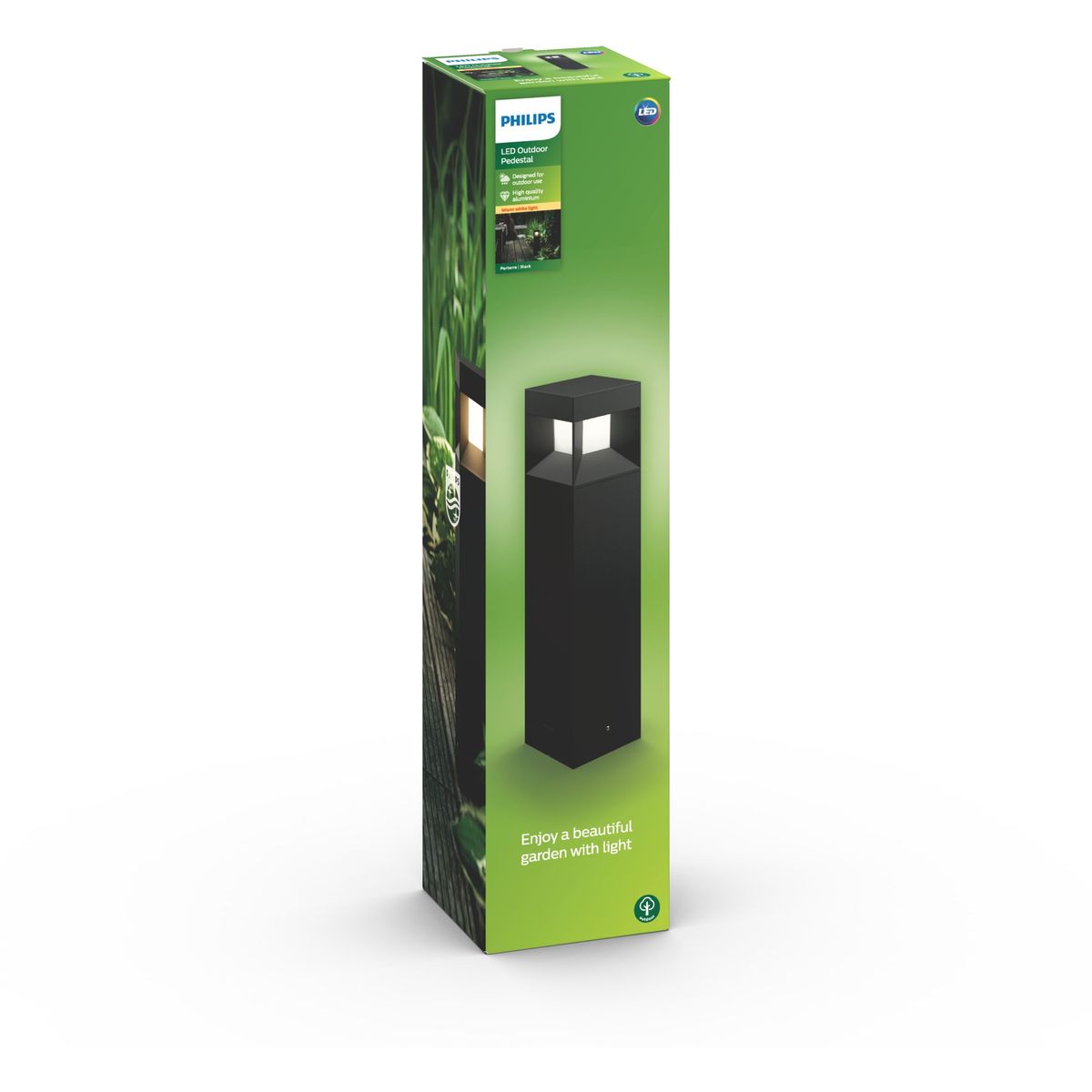 Philips - Parterre Piedistale Nero 1x8W 230V