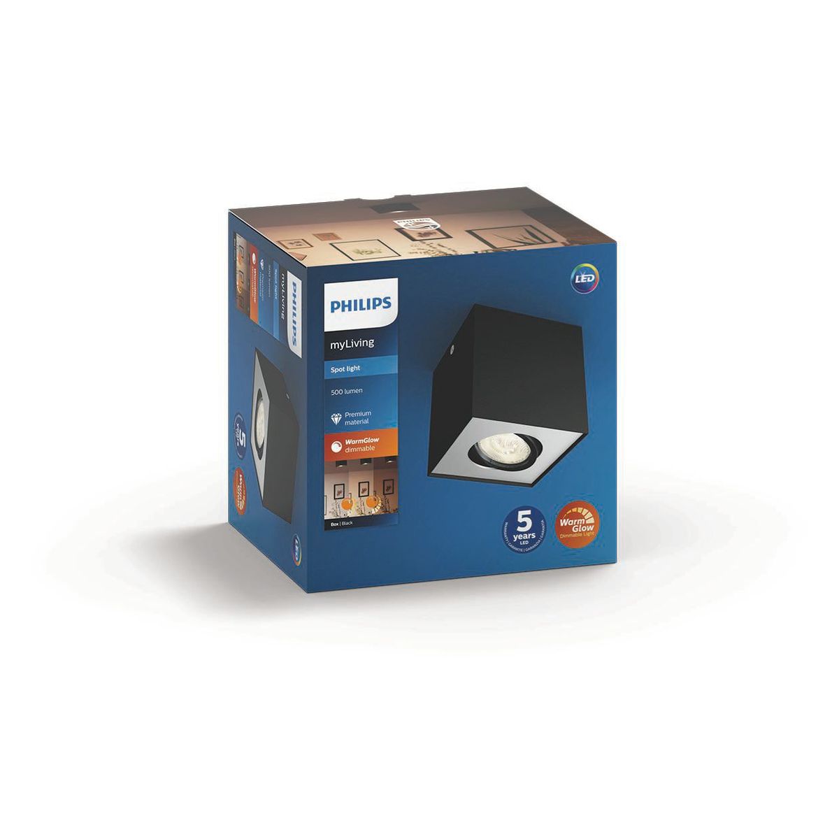 Philips - box singolo spot nero 1x4.5w selv
