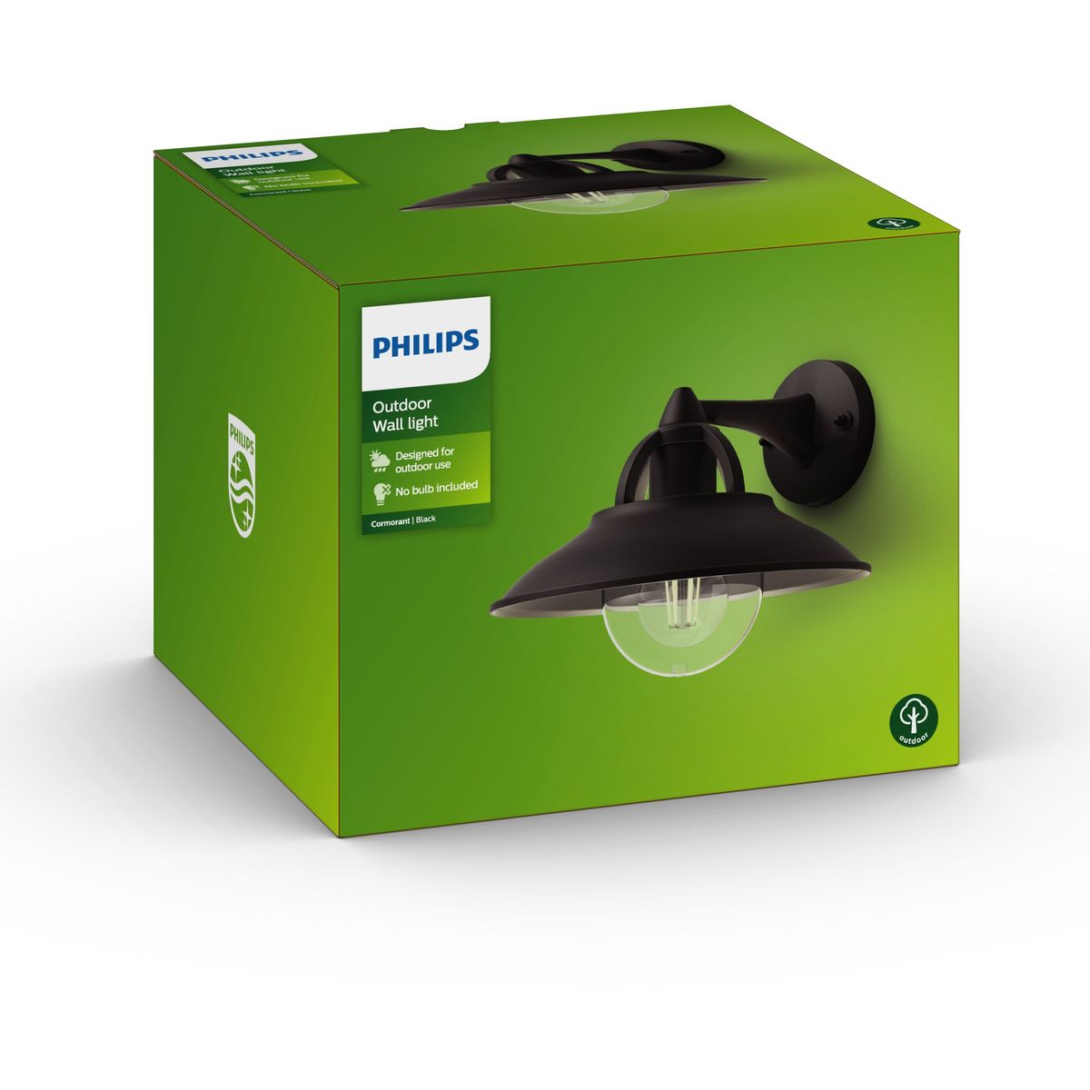 Philips - Lantern da parete cormorano Nero 1x42W 230V