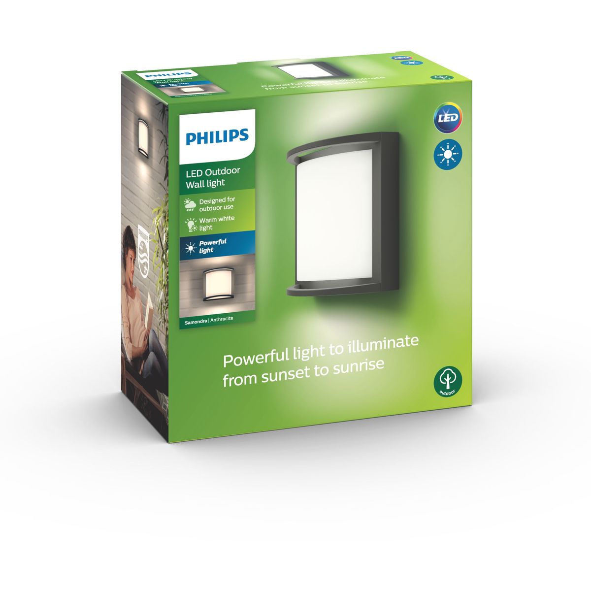 Philips - Samondra Wall Lantern Anthracite 1x12W