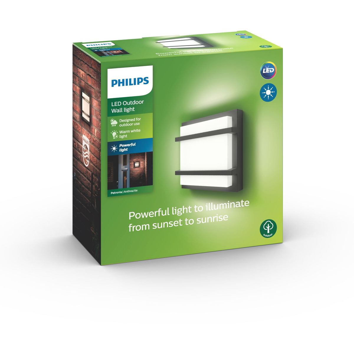 Philips - Petronia Wall Lantern Antracite 1x12W