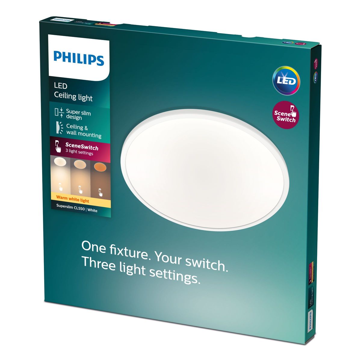 Philips - Superslim Cl550 SS RD 18W 27K W WV 06