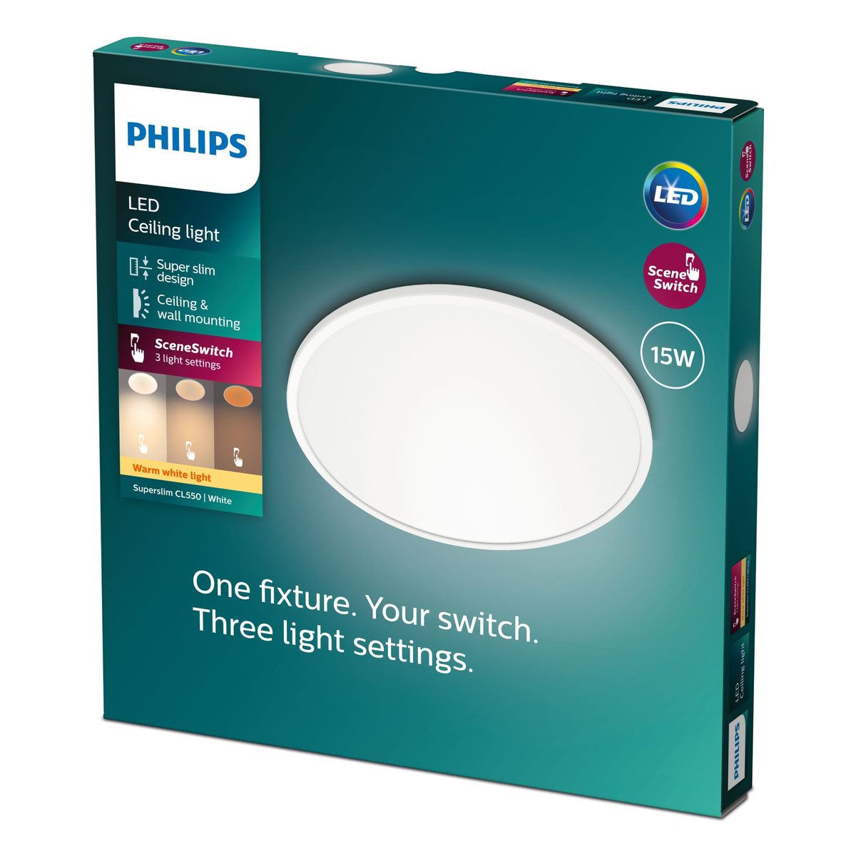 Philips - Superslim Cl550 SS RD 15W 27K W WV 06