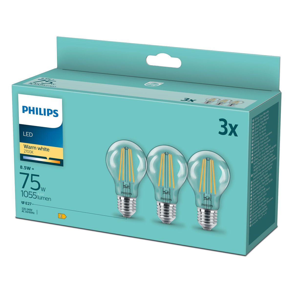 Philips - LED Classic 75W A60 E27 WW CLND3PF/6DISC