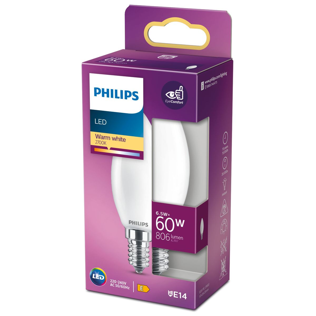 Philips - LED Classic 60W E14 WW B35 FR ND RFSRT4