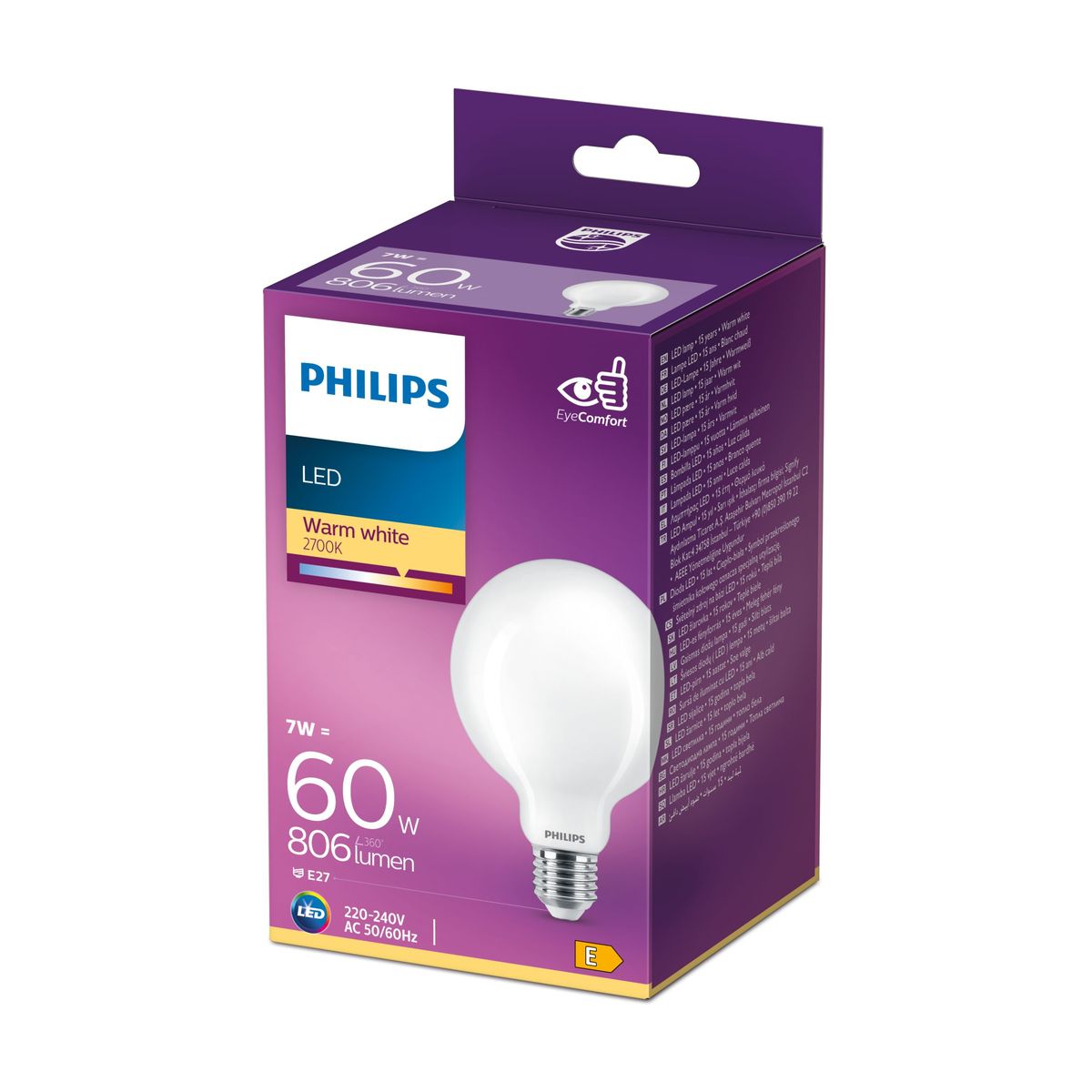 Philips - LED Classic 60W G93 E27 WW fr nd rfsrt4