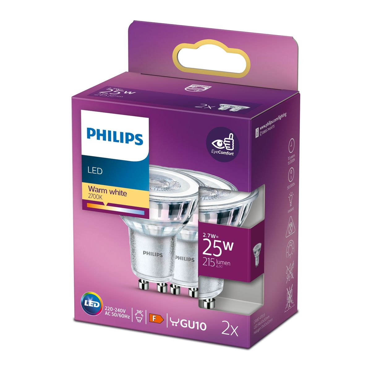Philips - LEDCLASSIC 25W GU10 WW 36d ND 2ST6