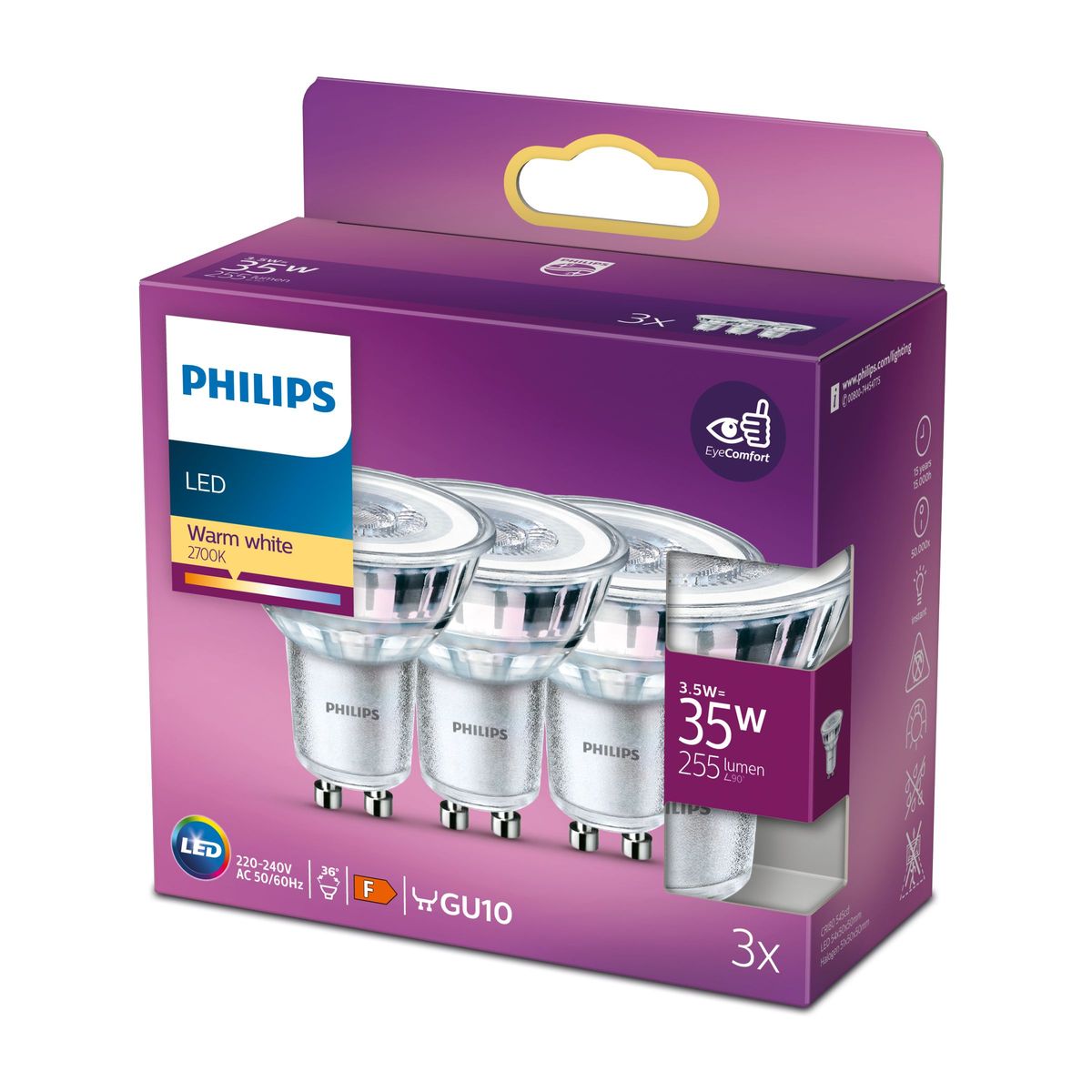 Philips - LEDCLASSIC 35W GU10 WW 230V 36d ND 3SRT6