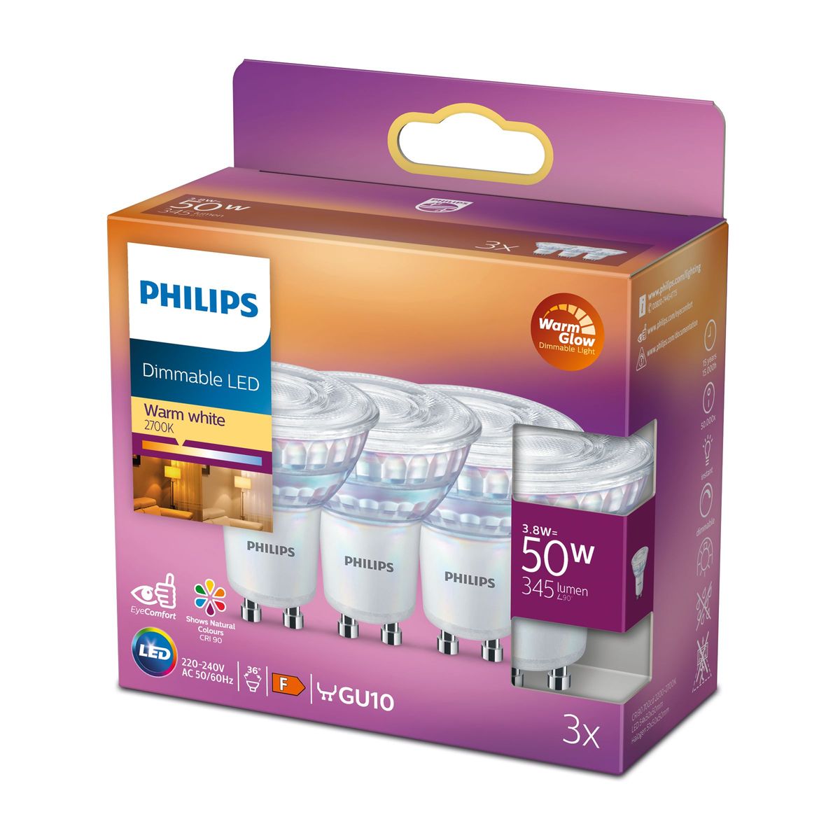 Philips - LED CLA 50W GU10 C90 WW 36D WGD 3RT6