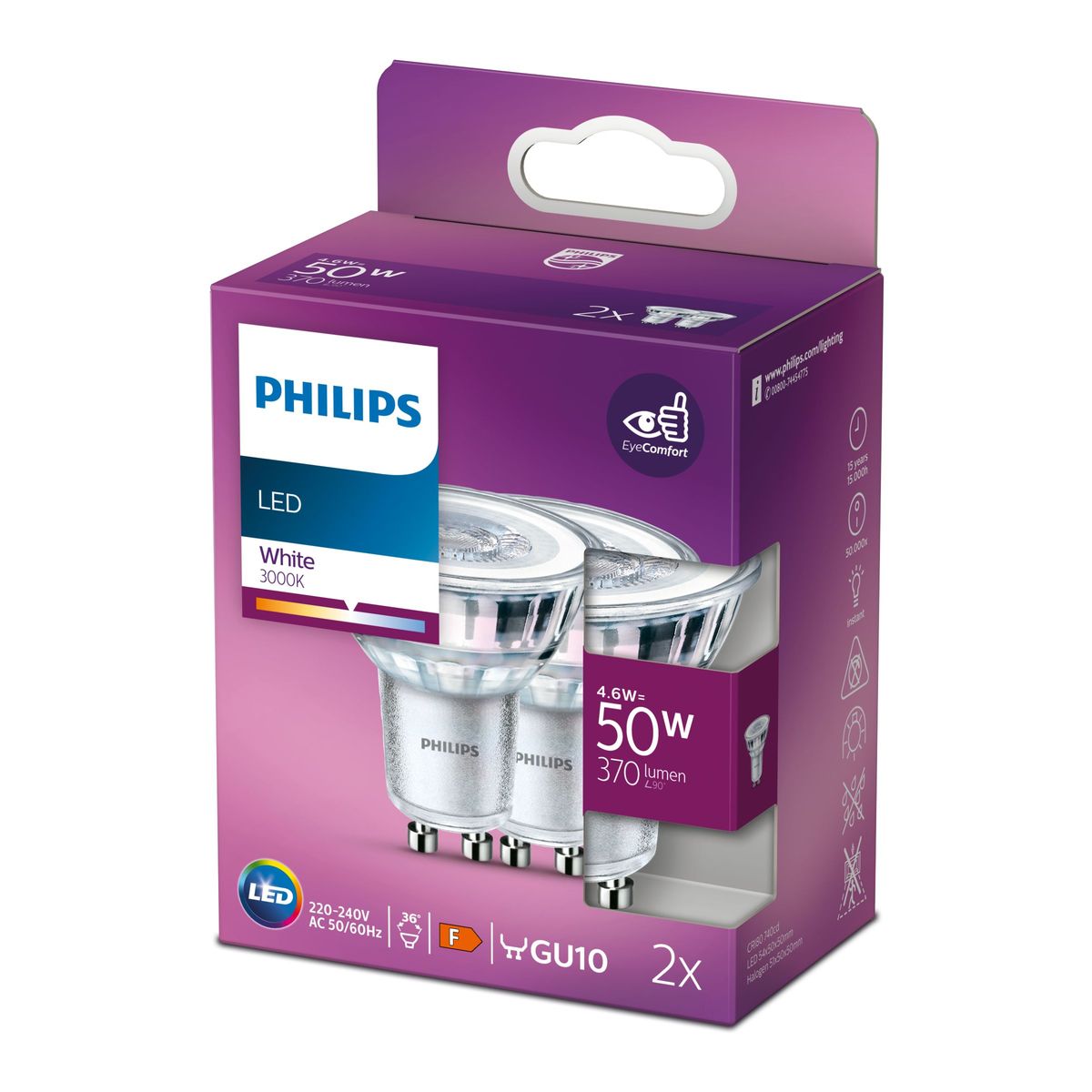 Philips - LEDCLASSIC 50W GU10 WH 36D RF ND 2ST6