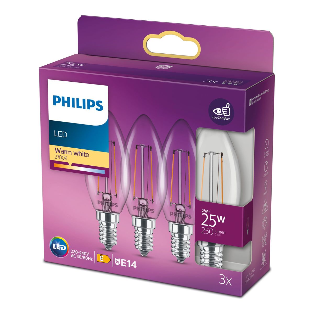 Philips - LED Classic 25W B35 E14 WW Cl Nd 3rt6