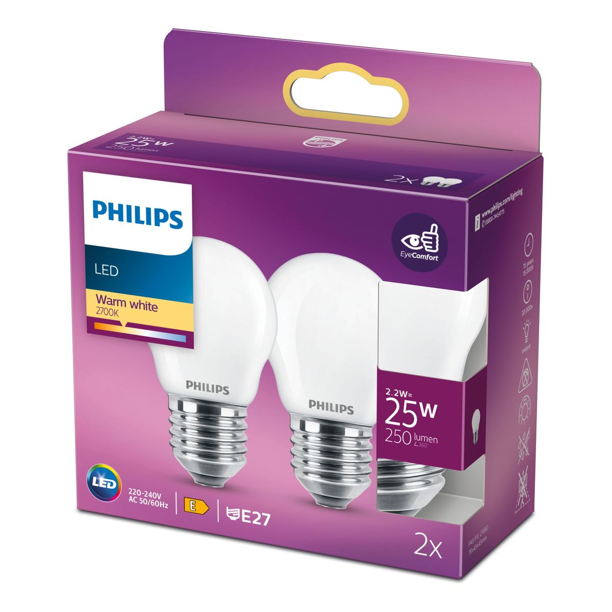 Philips - LED Classic 25W P45 E27 WW Fr Nd 2st6