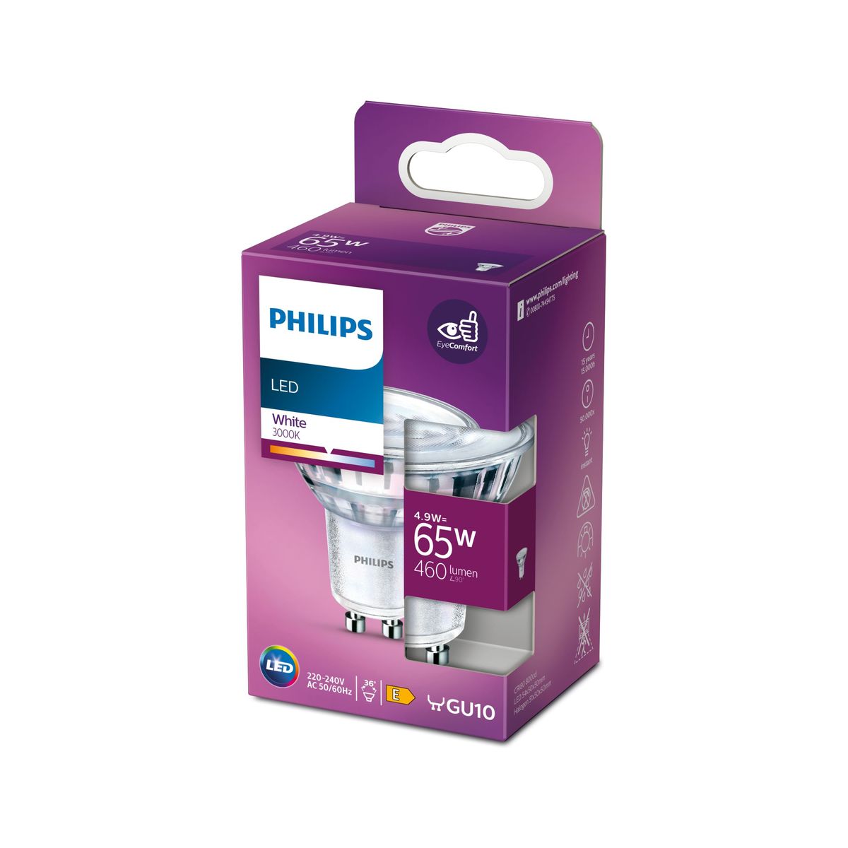 Philips - LEDCLASSIC 65W GU10 WH 36D RF ND PF SRT4