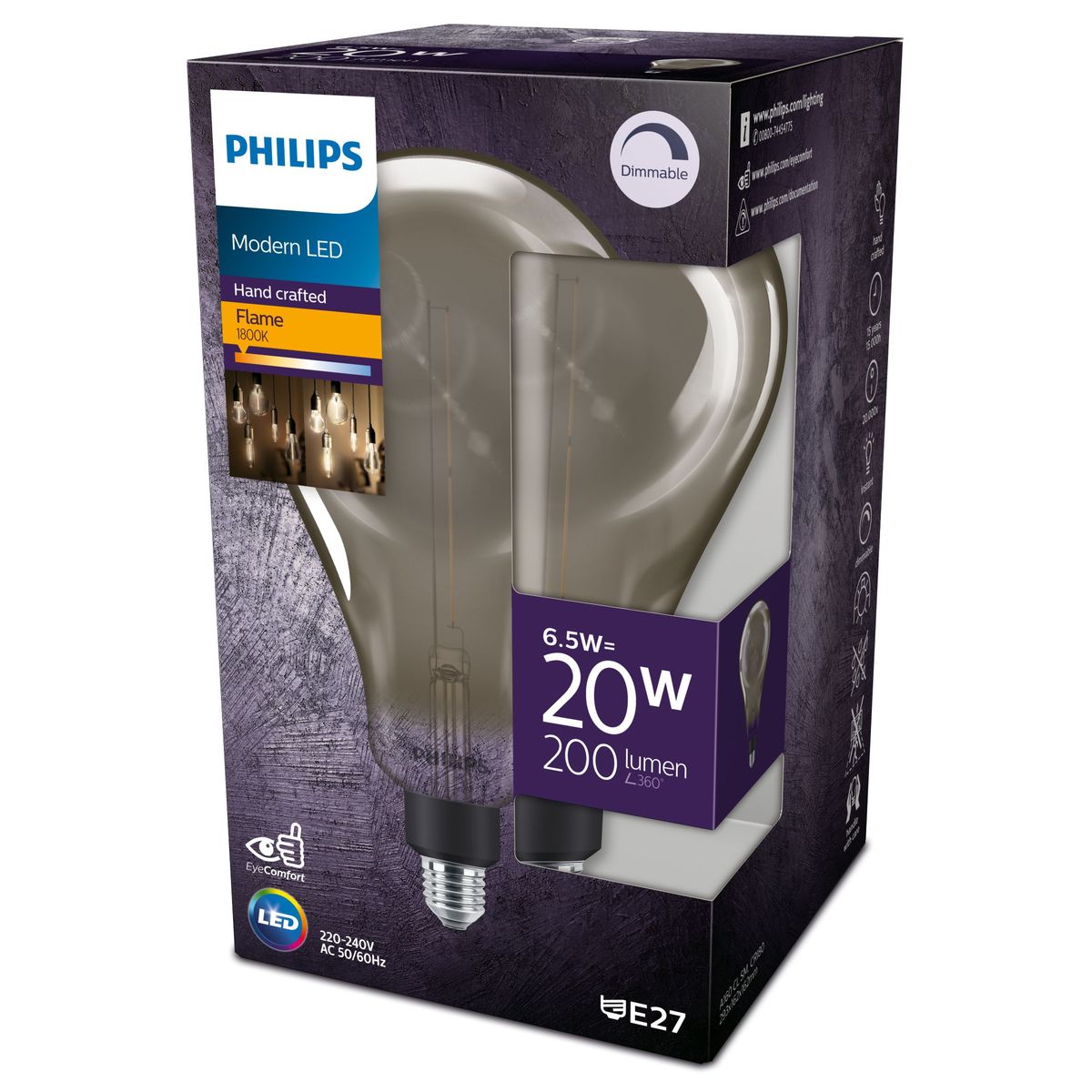Philips - Giant LED 20W E27 A160 1800K Smoky D