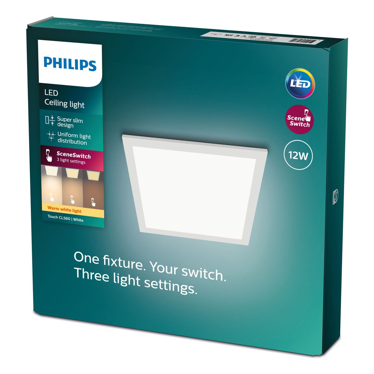 Philips - touch soffitto cl560 ss sq 12w 27k w hv06
