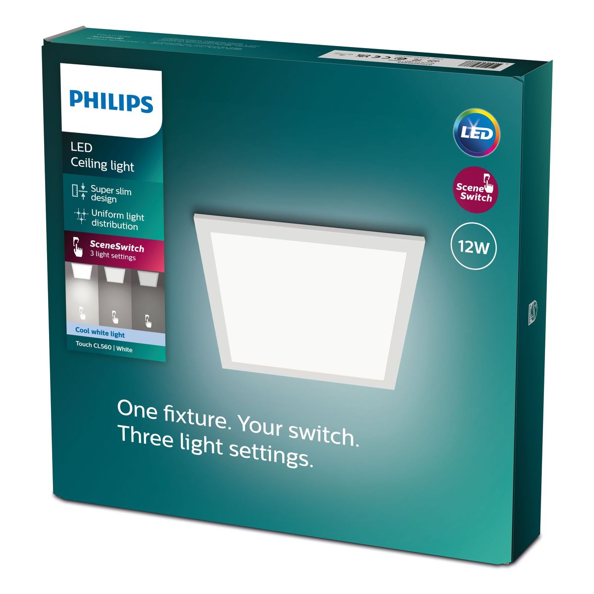 Philips - touch soffitto cl560 ss sq 12w 40k w hv06