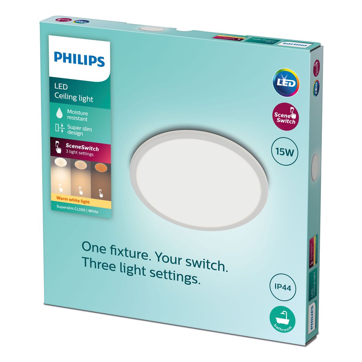 Philips - Superslim Cl550 SS RD 15W 27K W WVIP4406