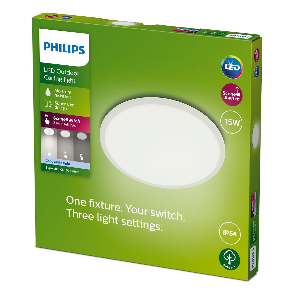 Philips - Superslim Sofiling SSW 15W 40K White IP54
