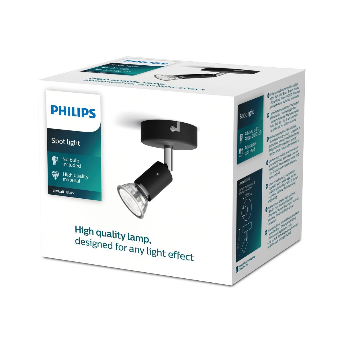 Philips - limbali singolo spot nero 1x50w 230v