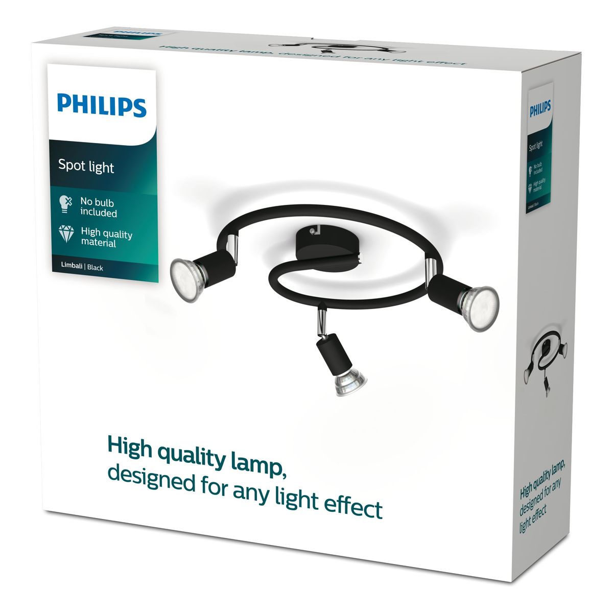 Philips - Limbali Plate/Spiral Black 3x50W 230V