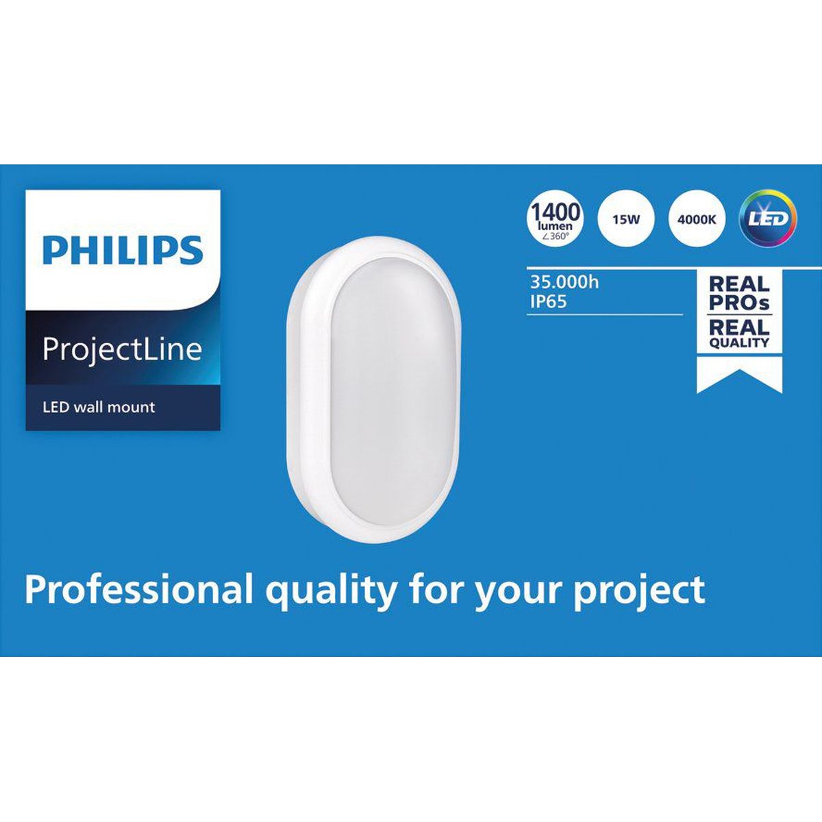 Philips - Projectline Wall Mount Oval 1400LM 4000K