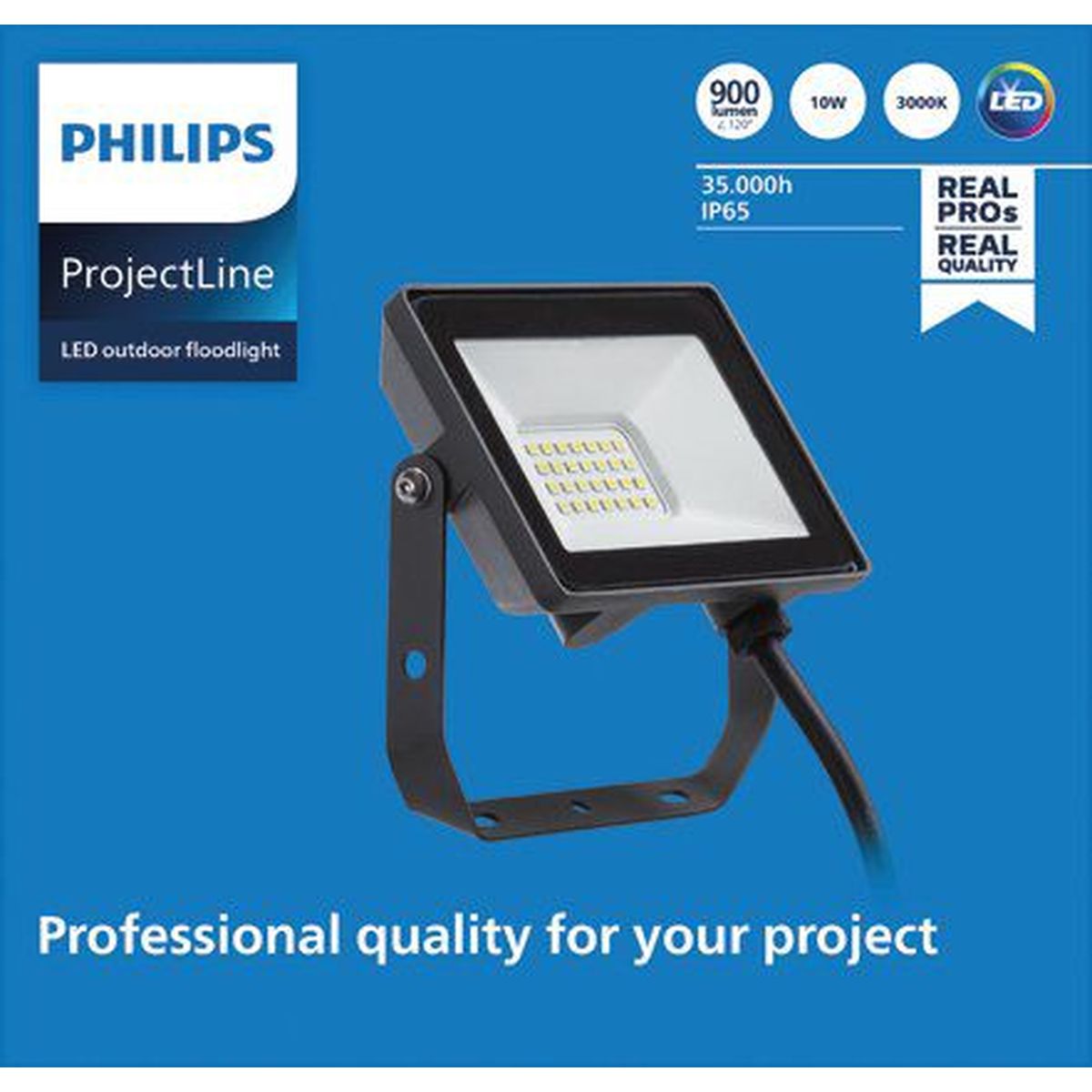 Philips - ProjectLine Floodlight 10W 3000K