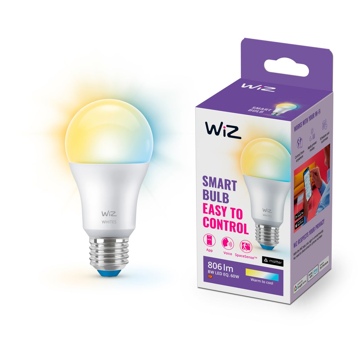 Philips-Wi-Fi Ble 60W A60 E27 827-65 TW 1PF/6