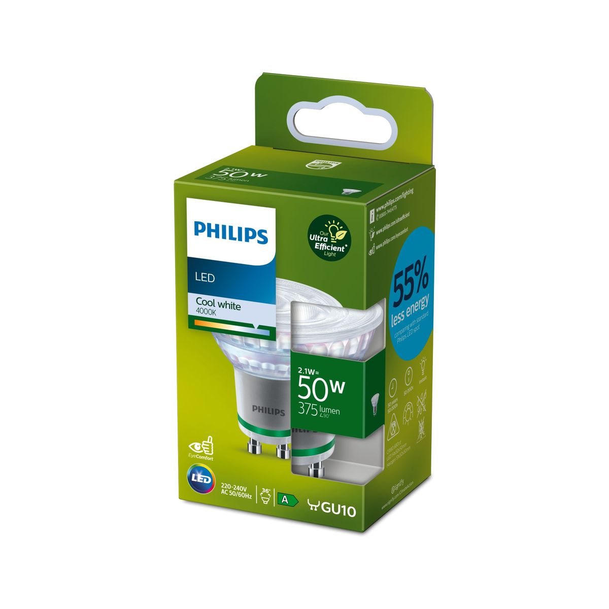 Philips - LEDCLASSIC 50W GU10 CW 36d ND UE SRT4