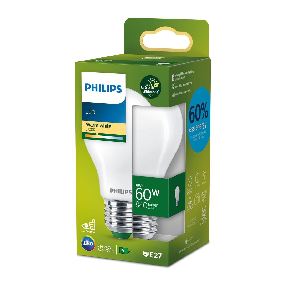 Philips - LED CLA 60W A60 E27 2700K FR UE SRT4