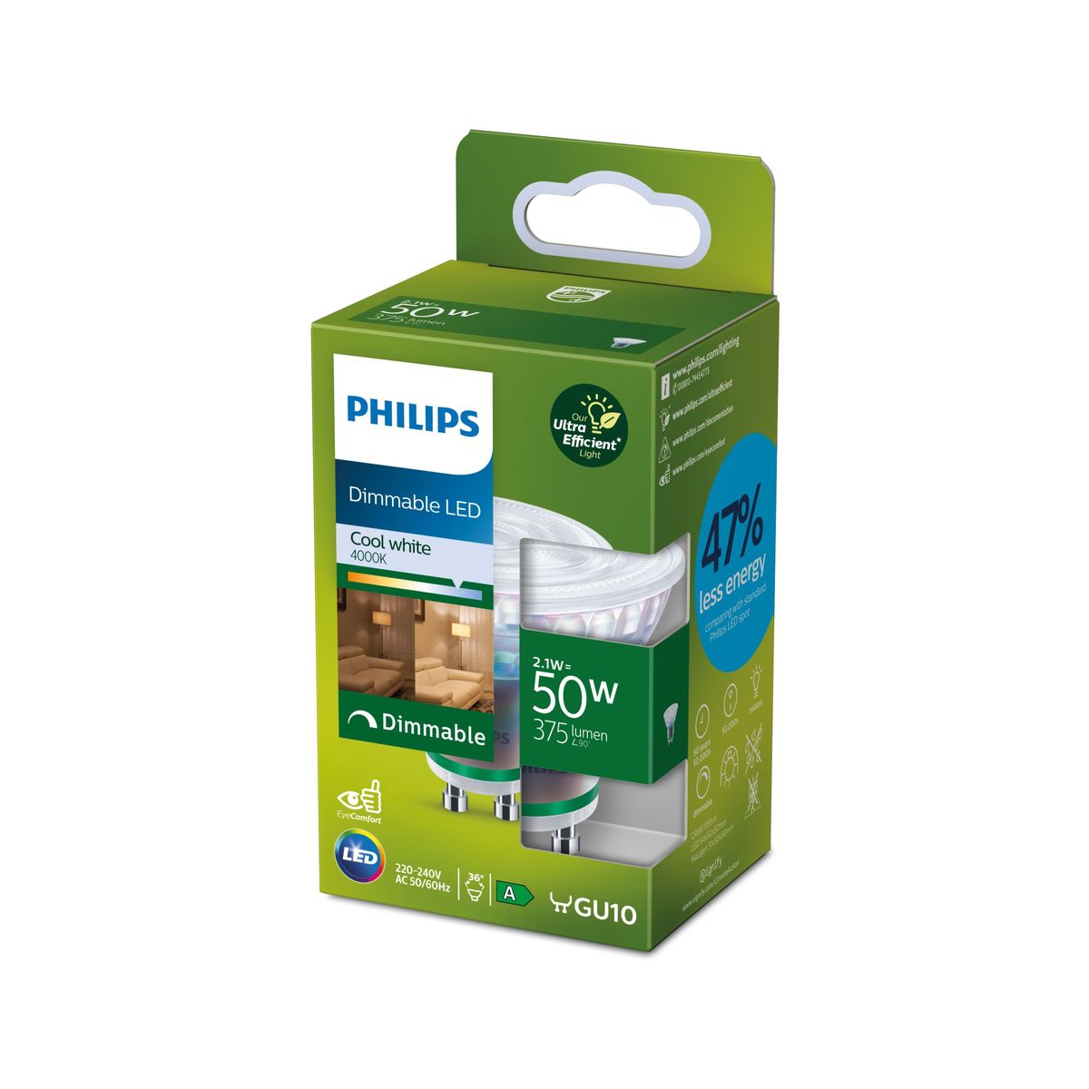 Philips - LEDCLASSIC 50W GU10 CW 36D Dim UE SRT4