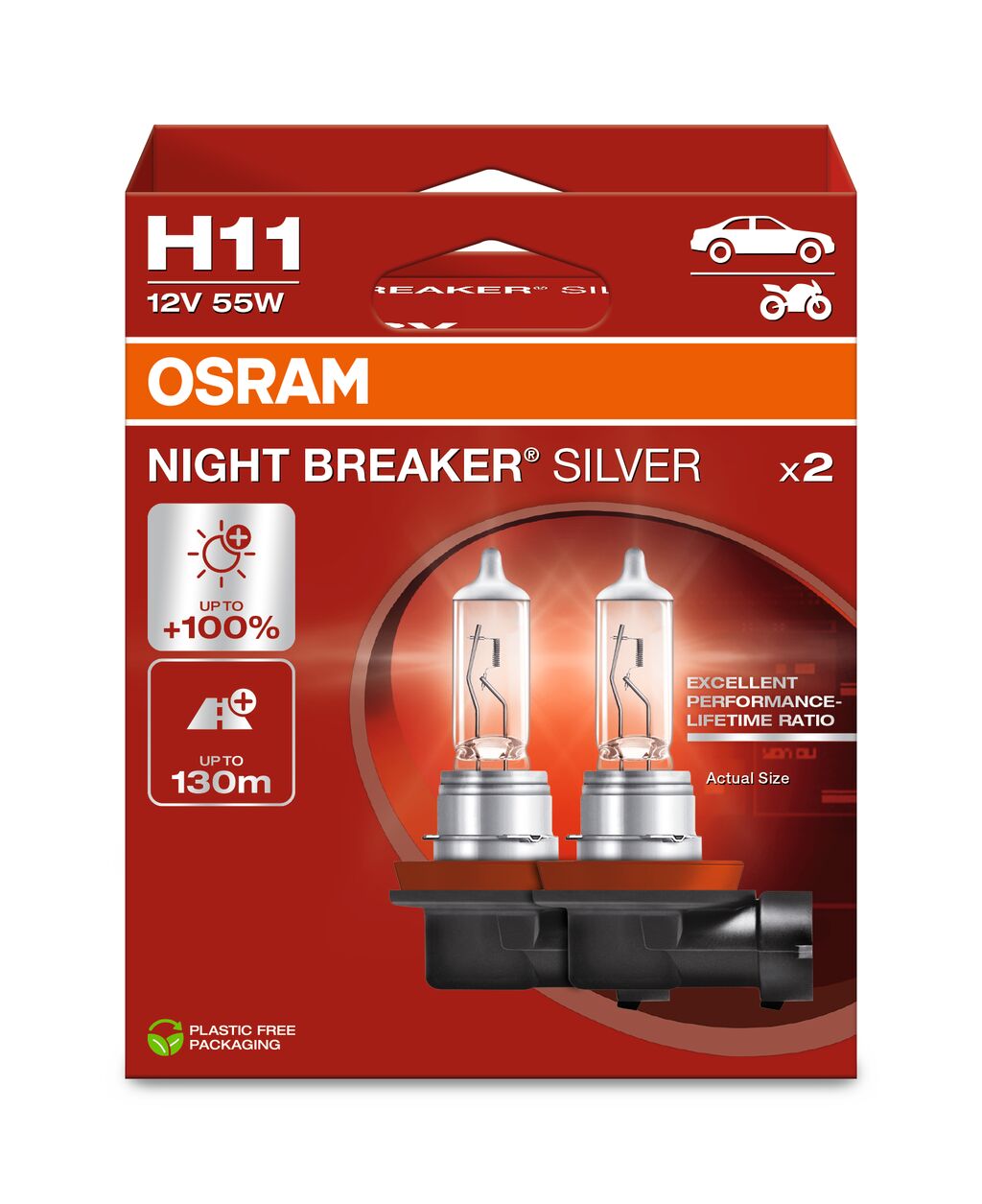 OSRAM NIGHT BREAKER® Duo Box ARGENTO H11