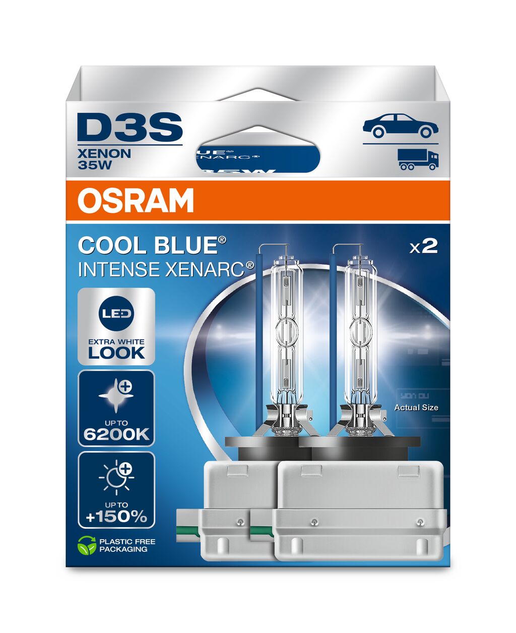 Osram Xenarc Cool Blue Intense - D3S HID Feelights - 2 -Pack