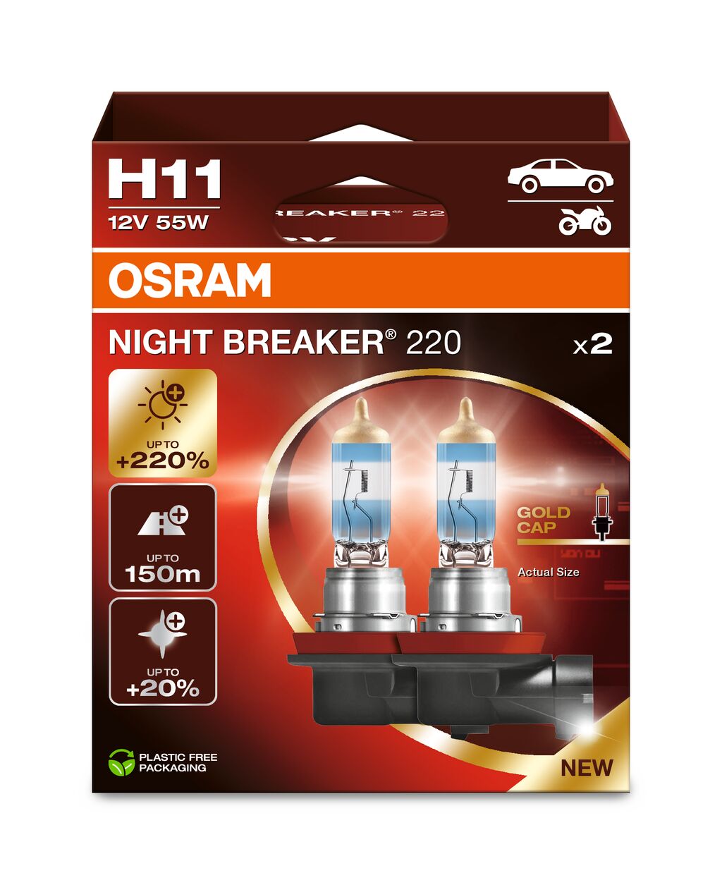 OSRAM NIGHT BREAKER 200 - H11 - Confezione da 2