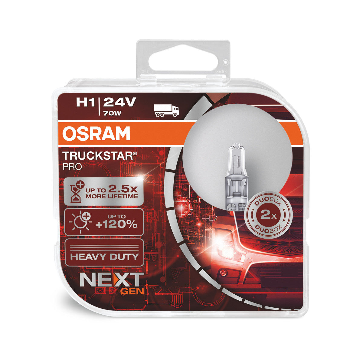 Osram Truckstar Pro - H1 Halogen Faylight Lamp - 2 -Pack