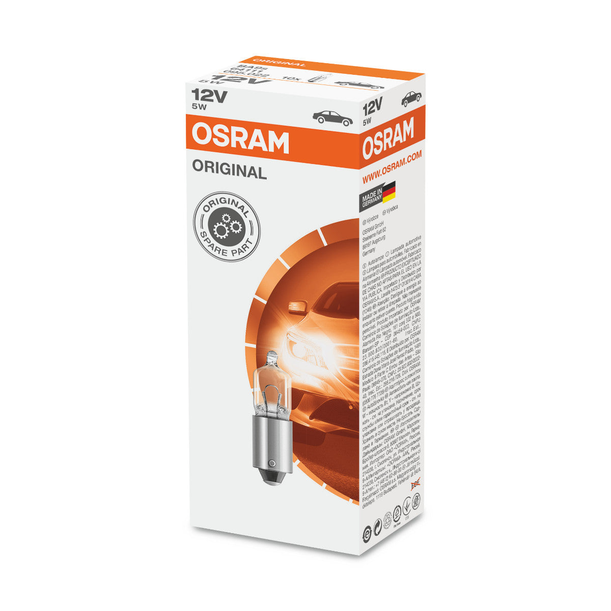 Osram Miniwatt originale - 5W - 12V - Lampada leggera extra