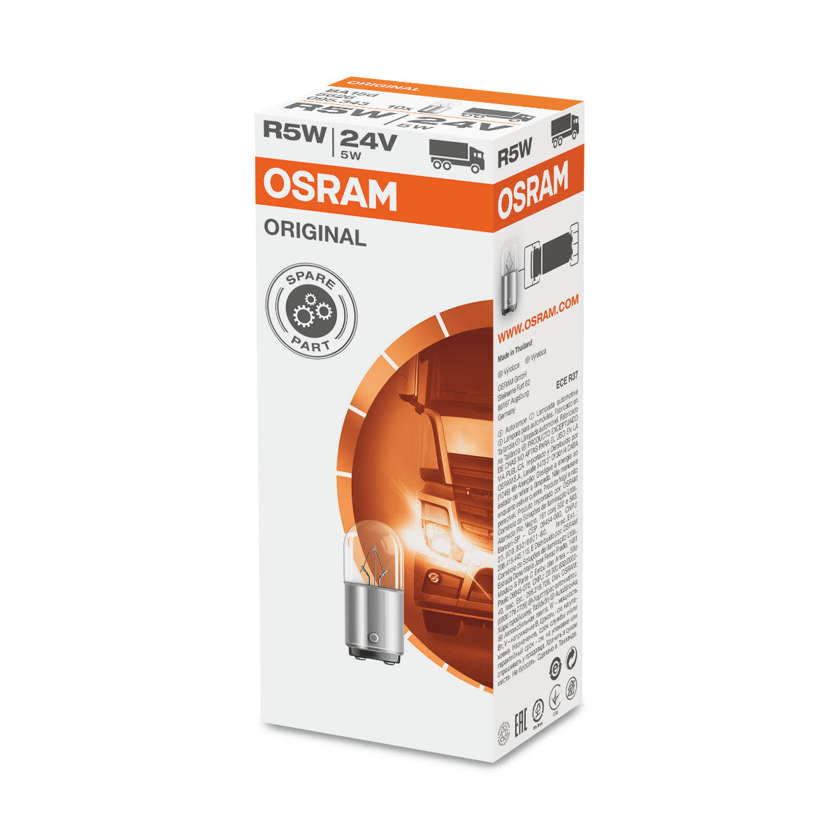 ORIGINALE OSRAM - Base metallica - R5W - 24V - BA15D