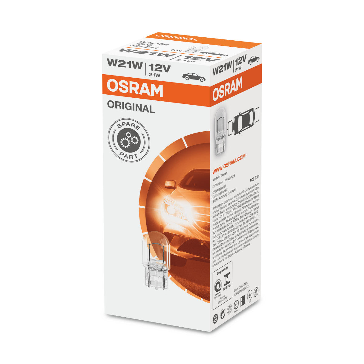 OSRAM ORIGINAL - BASE A CUNEO - W21W Luce ausiliaria