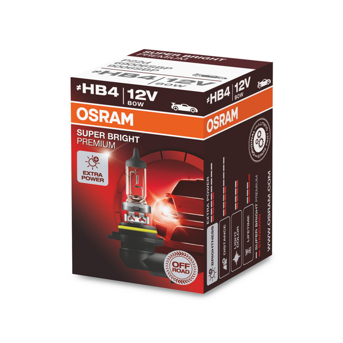Osram Super Bright Premium - Super Bright - Off -road HB4 Halogen Faylight Lamp
