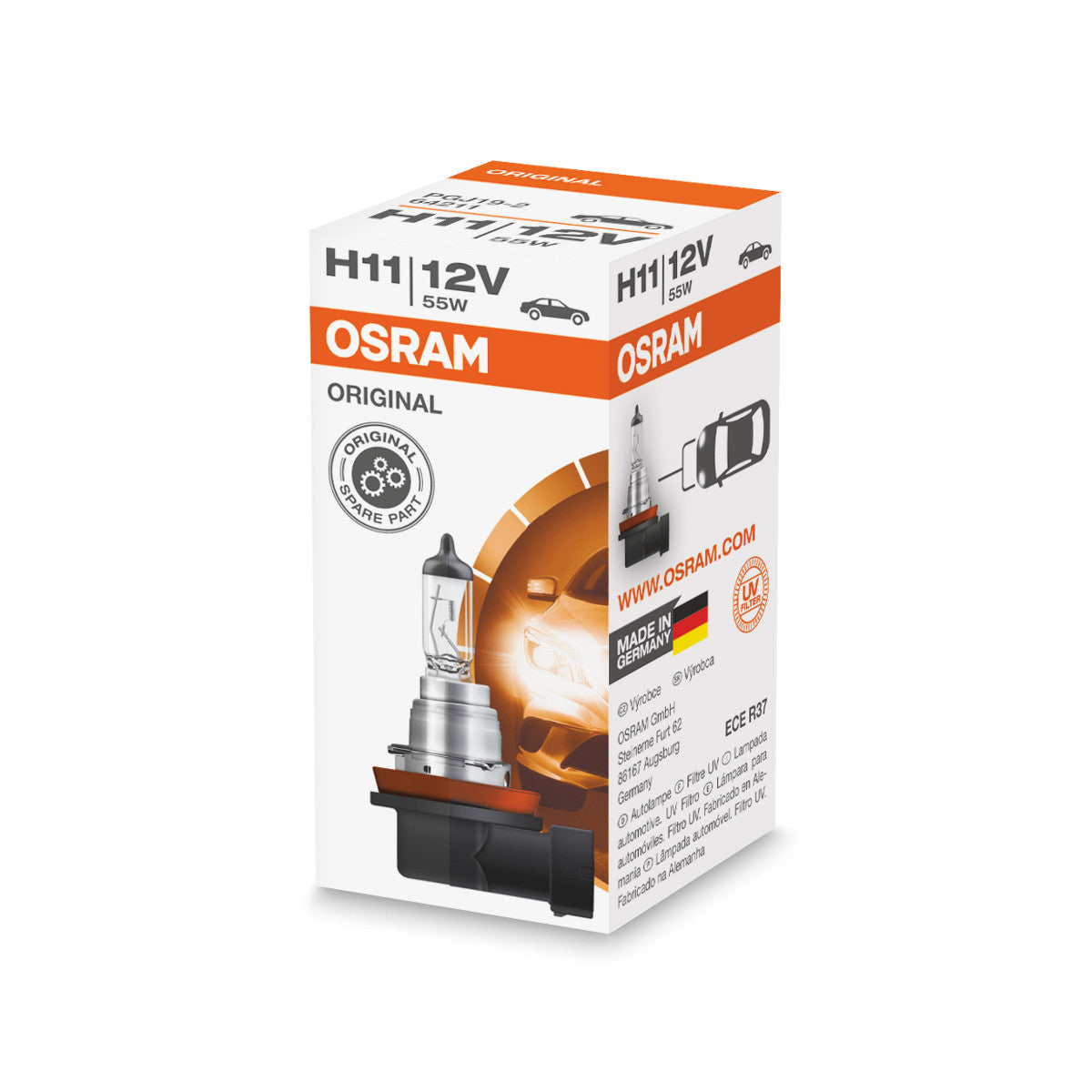 Osram Original Line - H11 - 12 V - 55 W - Lampada del faro alogeno - Box pieghevole
