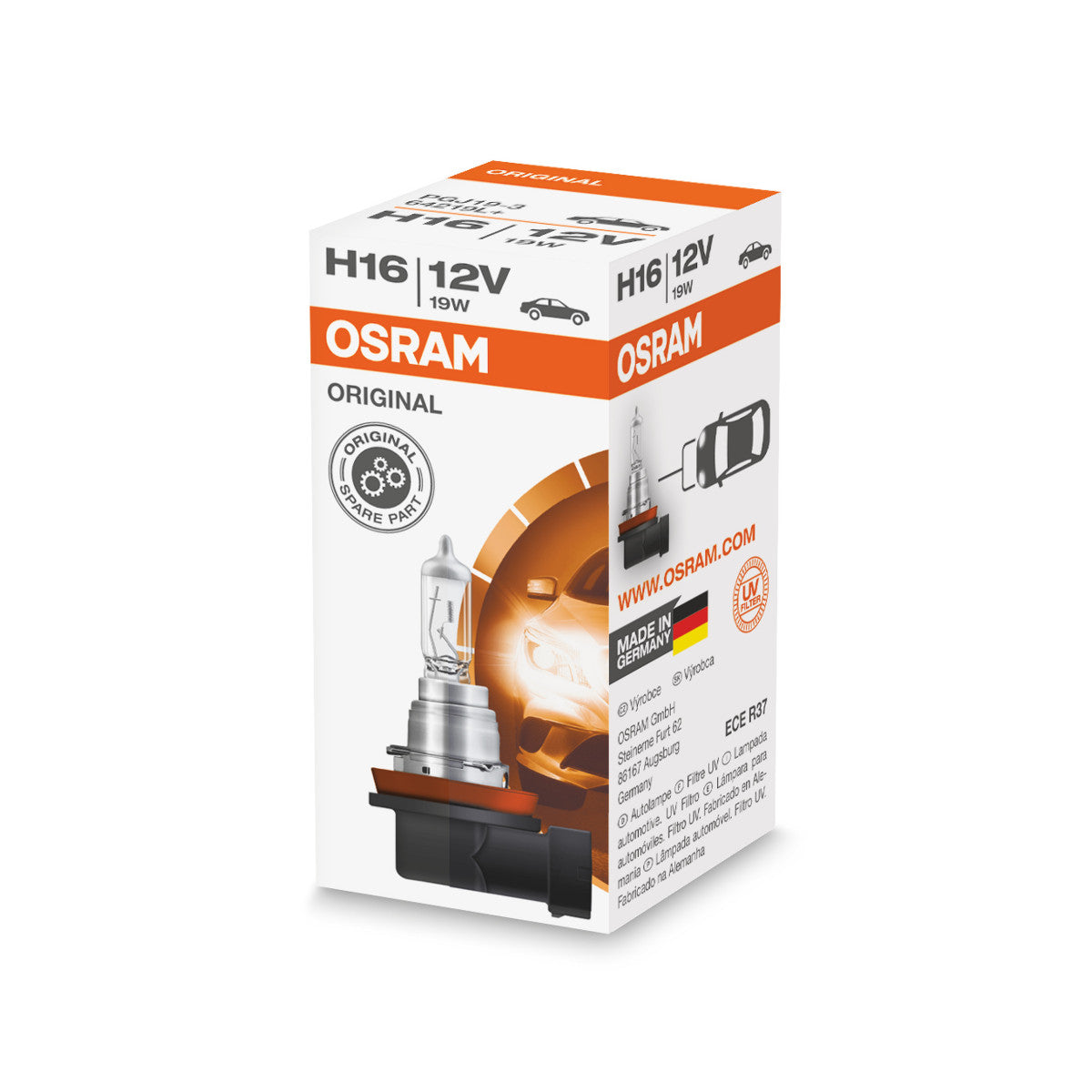 Osram Original Line - H16 - 12 V - 19 W - Lampada del faro alogeno