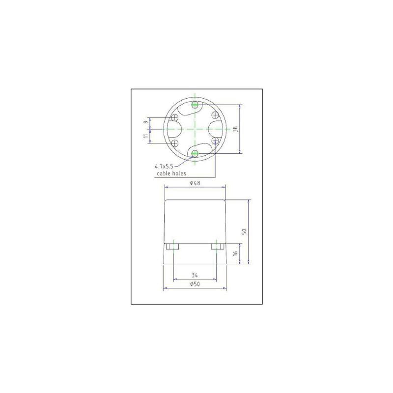 Lampade Socket E27 50mm Ceramics bianco