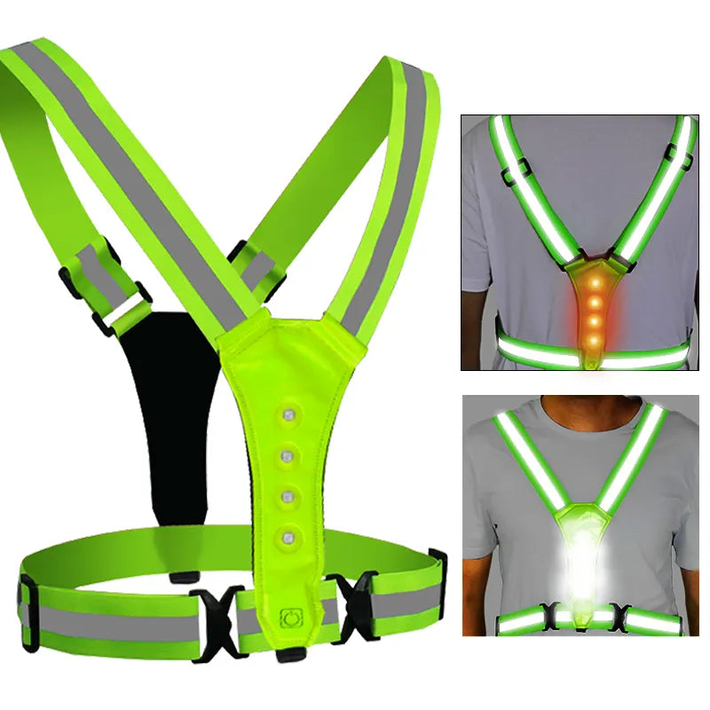 Giubbotto riflesso a LED - Sportglo bianco e rosso