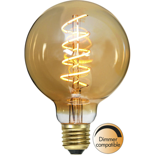 Star Trading - Lampada a LED E27 G95 Amber a spirale decolata - 3.2W - 2000K - Dimmabile