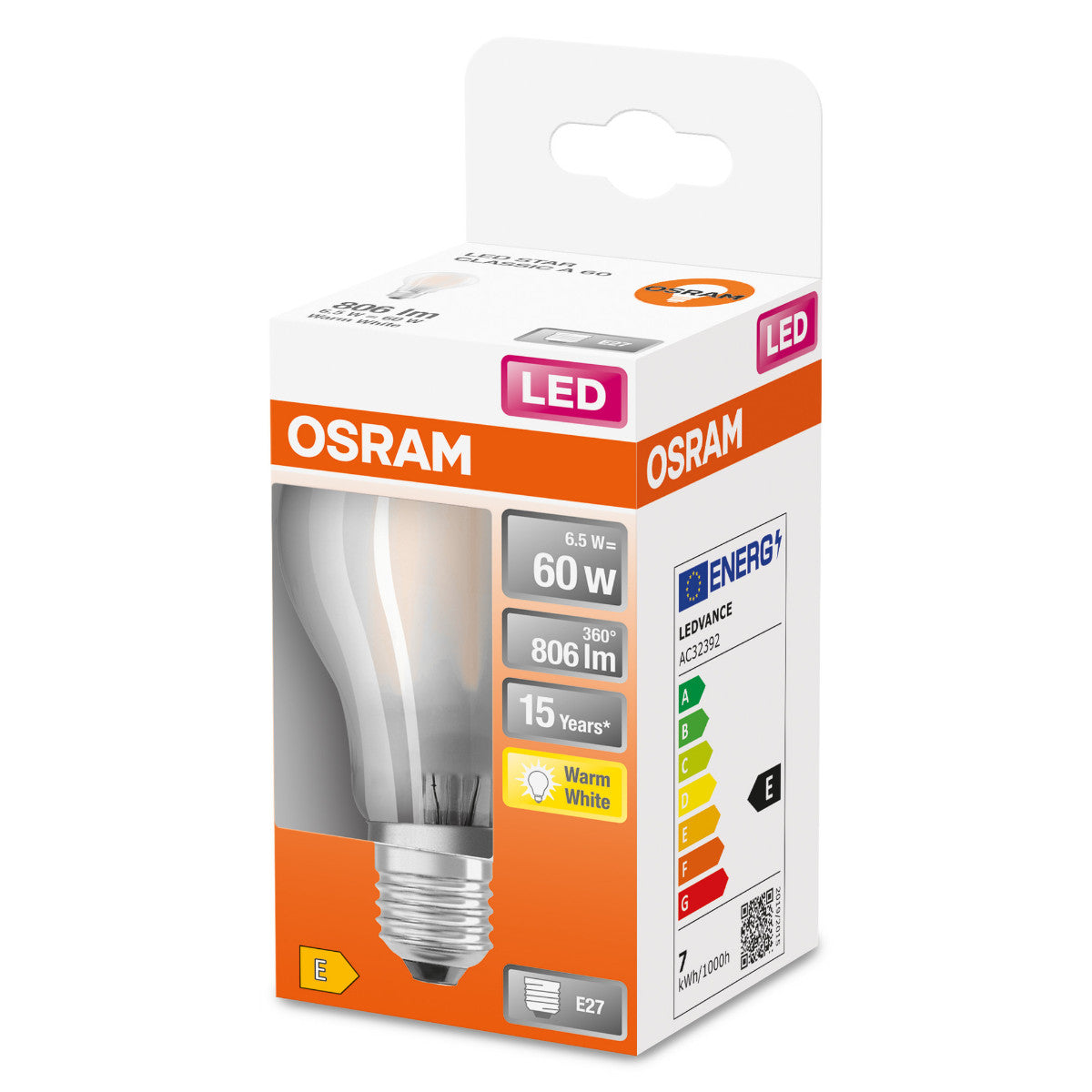 OSRAM LED-LAMPA RUND MATT (60) 3-P