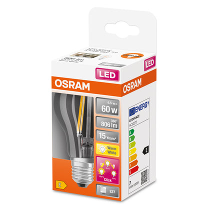 OSRAM LED-LAMPA RUND KLAR (60) E27 DIM