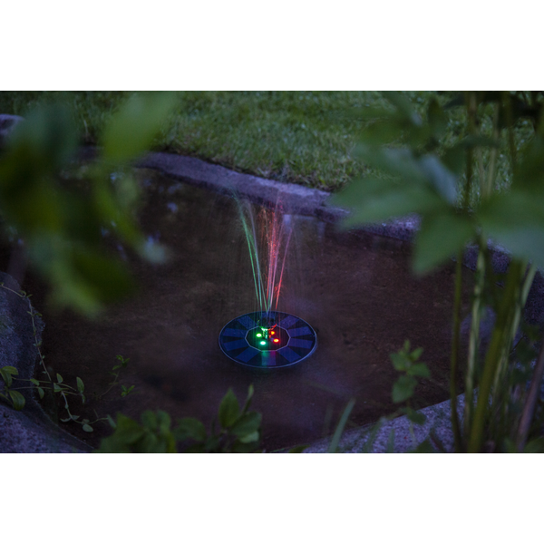 Star Trading - Illuminazione a celle solari - Decorazione a celle solari Fontana - Nero - 10 cm Colore luce RGB (Rosso-Verde-Blu)